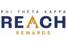 Phi Theta Kapp Reach Rewards logo featuring the Phi Theta Kappa insignia as the letter A
