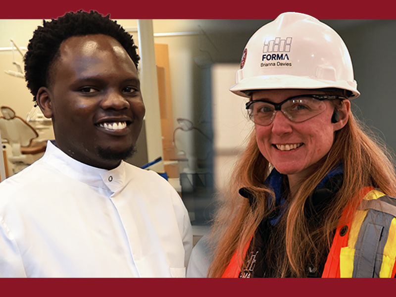 dental hygiene student and construction management student