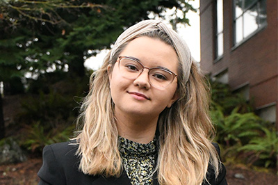 Photo of Vanessa Garcia outside on Pierce College campus.