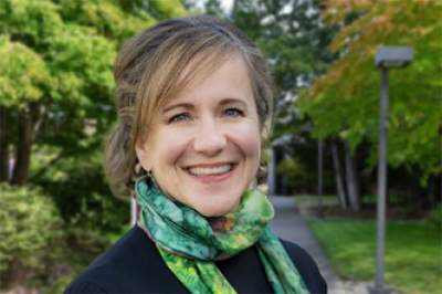 Foundation Director Jennifer Wolbrecht photographed on the Pierce College Puyallup Campus