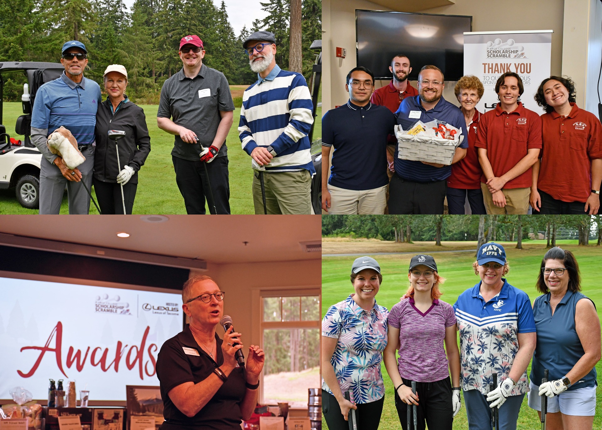 Collage of 2024 Pierce College Scholarship Scramble photos