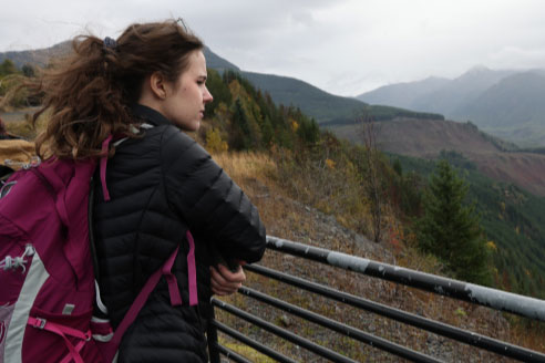 Geology students outside