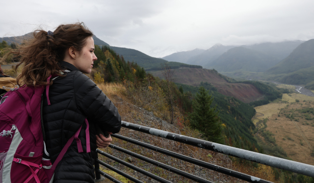 Geology students outside