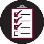 register icon of outline of person on paper with pencil