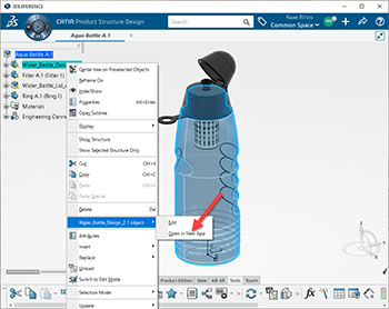 screen capture of catia 3d software interface