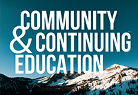 community and continuing education over snowy mountain background