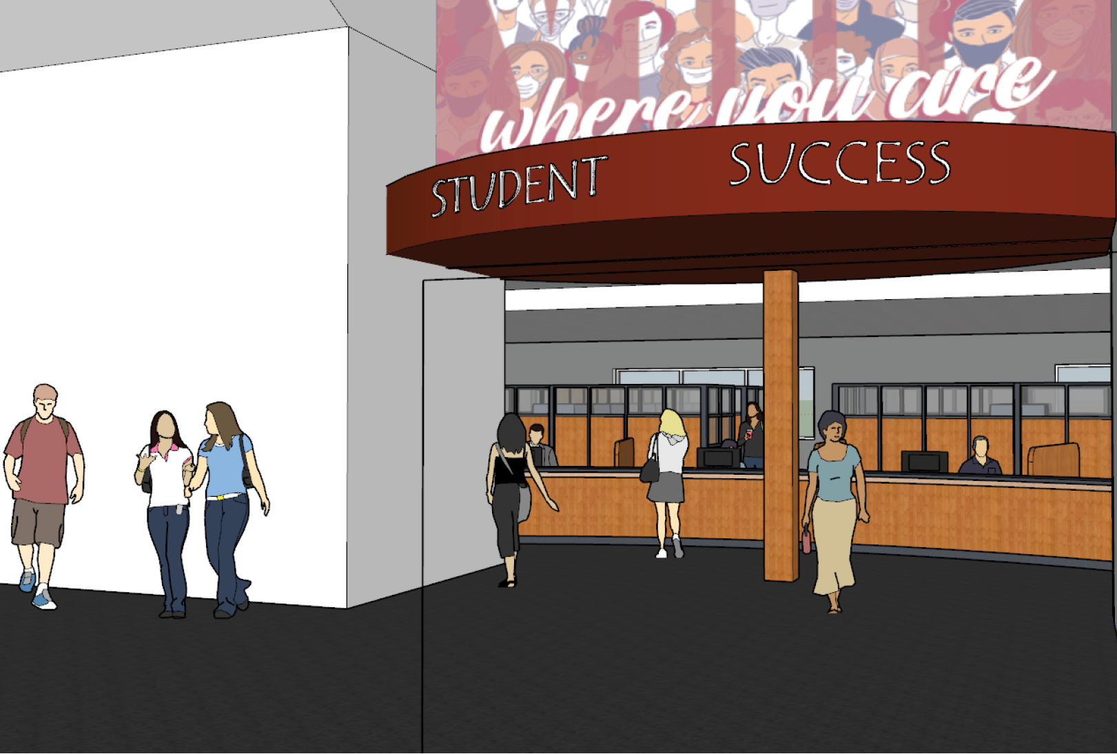 Rendering of Gaspard Building remodel project