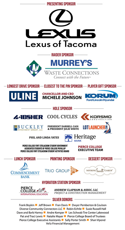 2021 Golf Scramble sponsor and donor logos