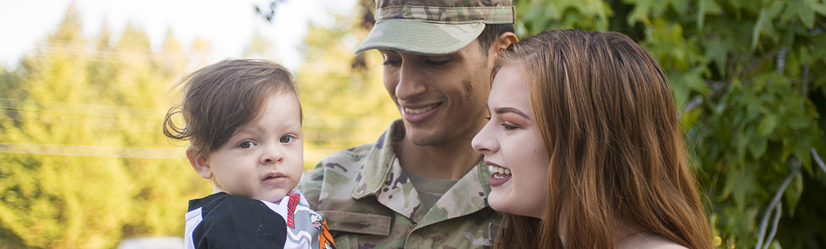 Service member with family
