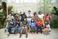 group of students on couch