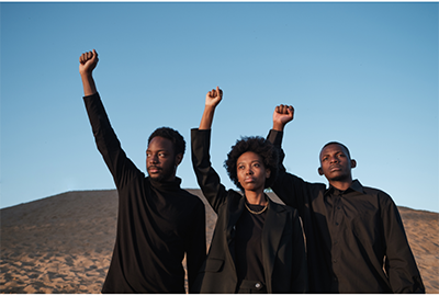 Three young black people