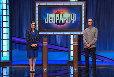 Vernon Ng and Mayim Bialik on Jeopardy