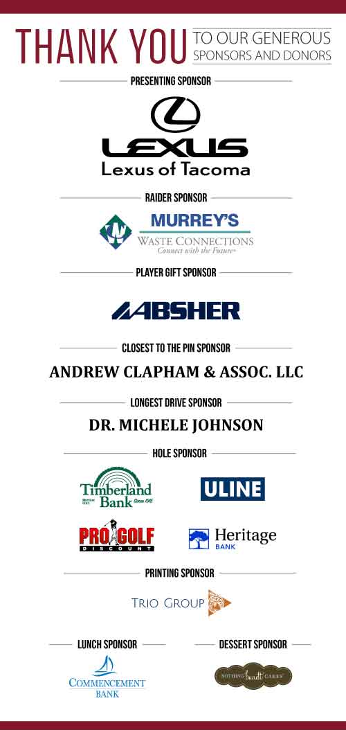 2022 Golf SPONSORS AND DONORS