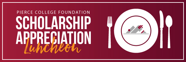Scholarship Appreciation Luncheon - Plate with Pierce College Logo and silverware