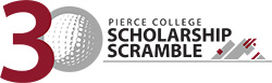 30 year pierce college scholarship scramble logo