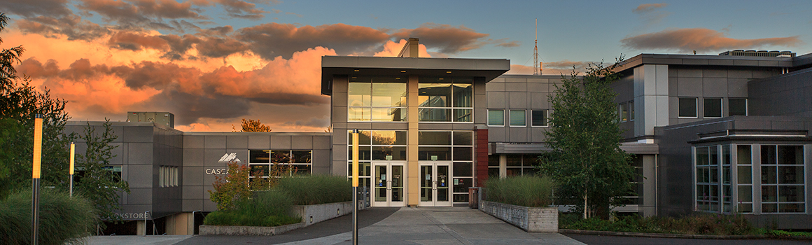 Pierce College Fort Steilacoom Cascade Building at Sunset