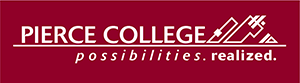 1 color pierce college logo in white on maroon background 1 color pierce college logo in white on maroon background