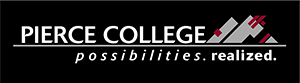 Pierce college logo on black background Pierce college logo on black background