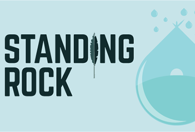 illustration of water droplet with the words standing rock
