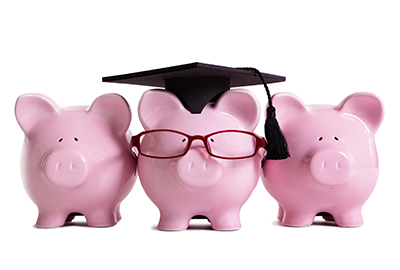 piggy bank with graduation cap