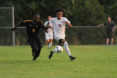 Raider soccer players playing a game