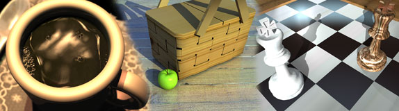 3D digital images by students Michael Virella, Megan Davis, and D Johnston