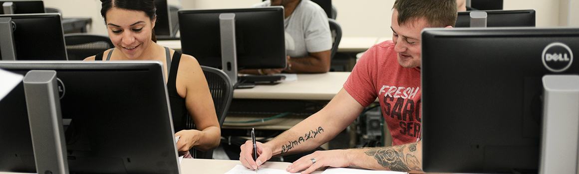 students in a computer lab