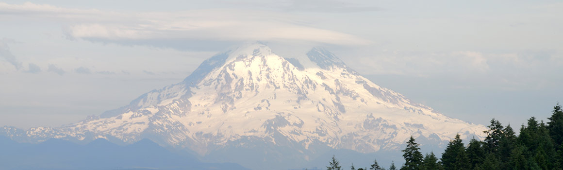 Mount Rainier as seen from Pierce College Fort Steilacoom