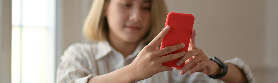 Woman using cell phone