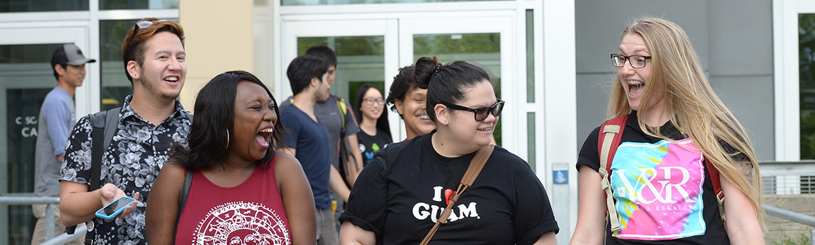 Students walking from main Cascade entrance