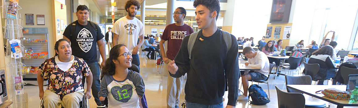 students in college center cafeteria on puyallup campus