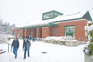 snowy college center building