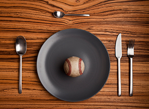 baseball on a dinner plate baseball on a dinner plate