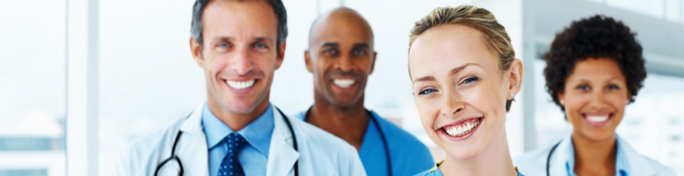 doctors and nurses in hospital hallway