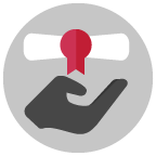 icon of hand holding a diploma