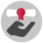 pay for college icon of hand holding a diploma