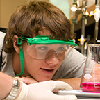 Student in a chemistry lab