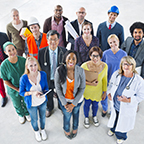 Many different professions group photo of workers in many different professions