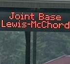sign at entrance of joint base lewis mcchord