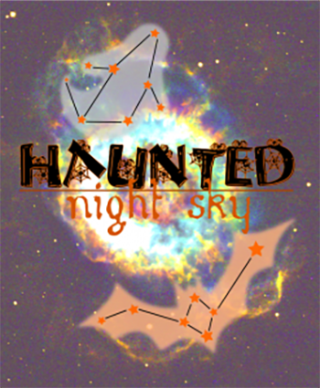 illustration of constellations with text haunted night sky illustration of constellations with text haunted night sky