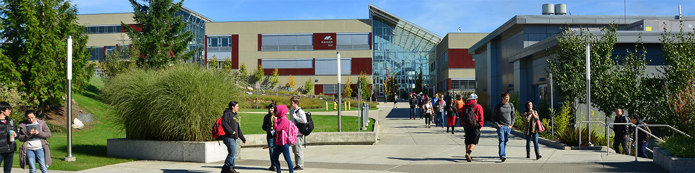 students walking on fort steilacoom campus